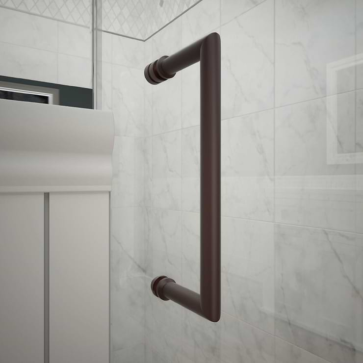 DreamLine Unidoor Plus 57-57.5x72" Reversible Hinged Shower Alcove Door with Clear Glass in Oil Rubbed Bronze