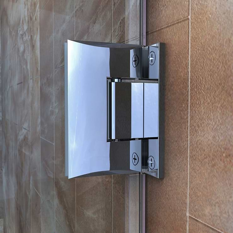 DreamLine Unidoor Plus 34-34.5x72" Reversible Hinged Shower Alcove Door with Clear Glass in Chrome