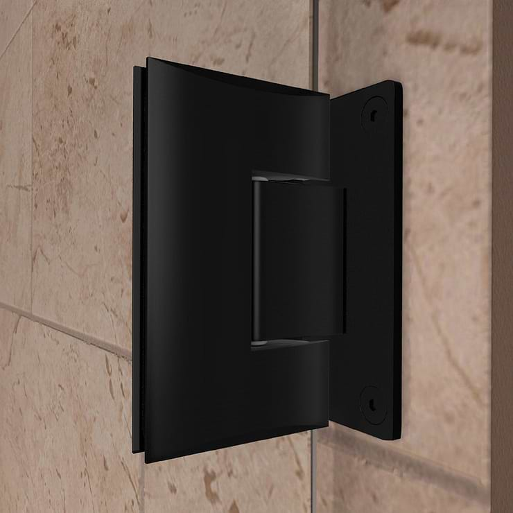 DreamLine Unidoor Plus 56.5-57x72" Reversible Hinged Shower Alcove Door with Clear Glass in Satin Black