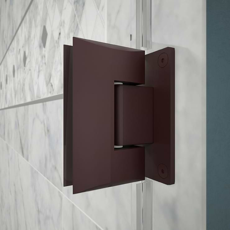 DreamLine Unidoor Plus 58-58.5x72" Reversible Hinged Shower Alcove Door with Clear Glass in Oil Rubbed Bronze