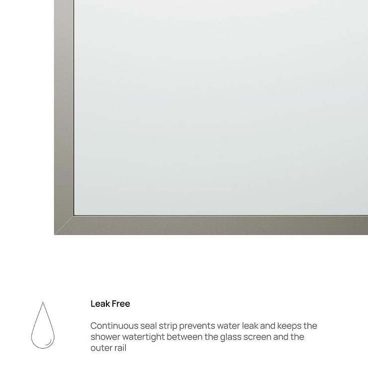 Finestra 34x74" Reversible Fixed Shower Door with Clear Glass in Stainless Steel