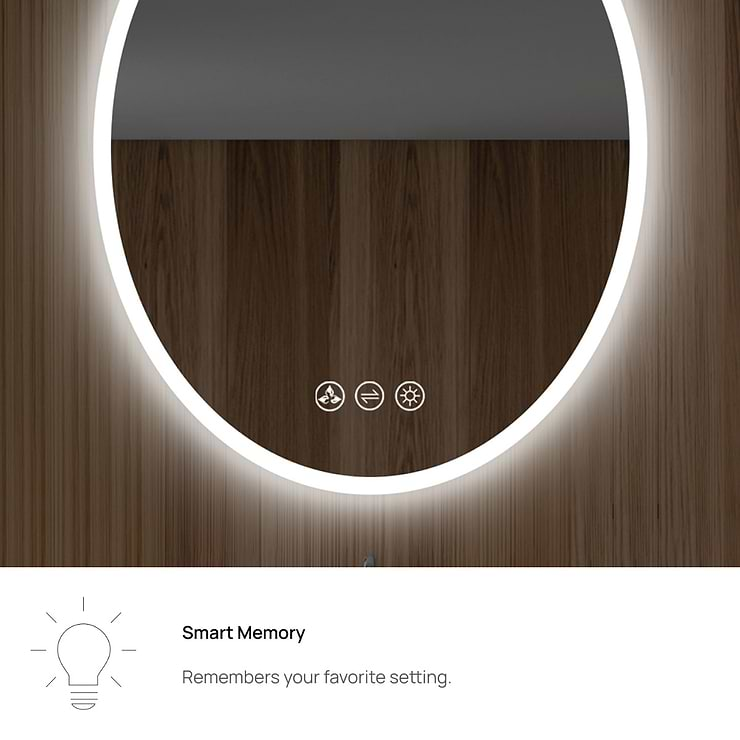 Rige 20x36" Oval LED Mirror