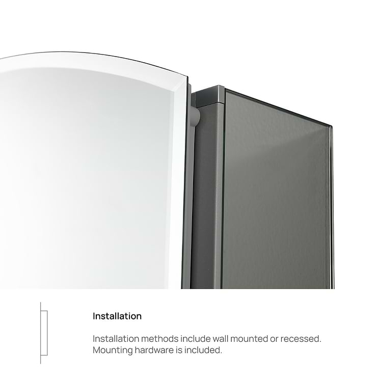 Vita Beveled 20x31" Arched Recessed or Wall Mounted Medicine Cabinet with Mirror