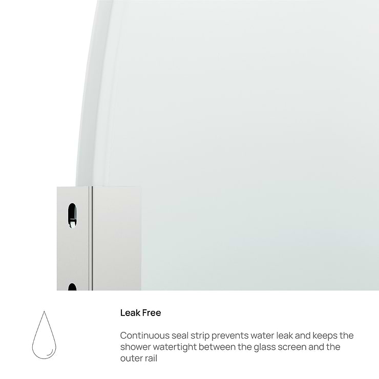 Burke 34x78" Reversible Frameless Shower Screen with Clear Glass in Chrome