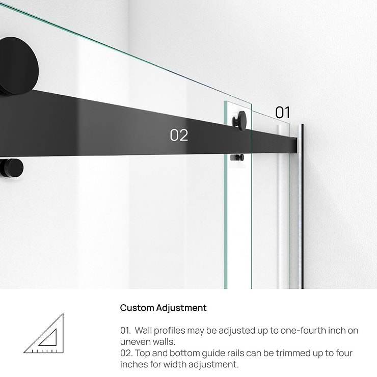 DreamLine Essence 48"x76" Reversible Sliding Shower Alcove Door with Clear Glass in Satin Black