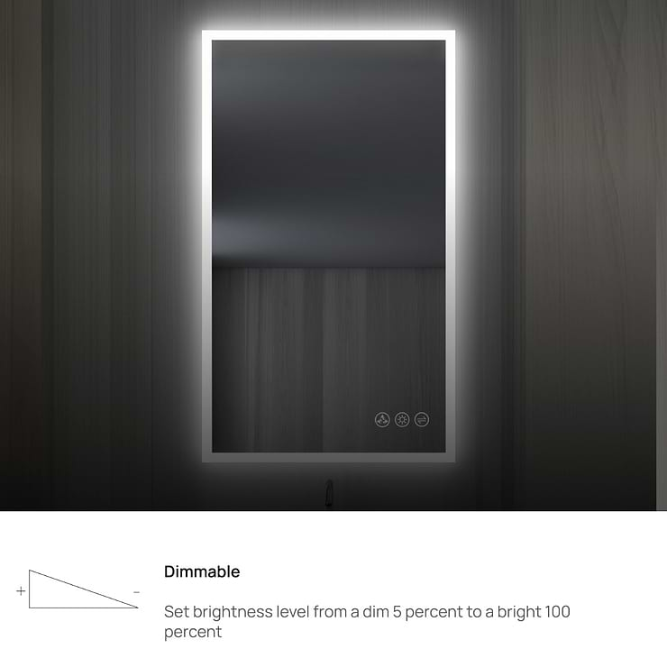 Rige 21x36" Rectangle LED Mirror