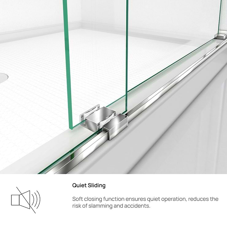 DreamLine Essence 60"x76" Reversible Sliding Shower Alcove Door with Clear Glass in Chrome