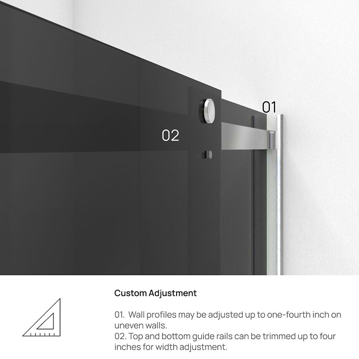 DreamLine Essence 60"x76" Reversible Sliding Shower Alcove Door with Smoke Gray Glass in Chrome