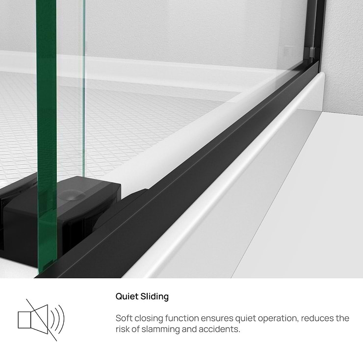 DreamLine Essence-H 60x76" Reversible Sliding Shower Alcove Door with Clear Glass in Satin Black