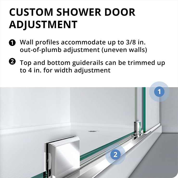 DreamLine Mirage-Z 60x58" Reversible Sliding Bathtub Door with Clear Glass in Chrome