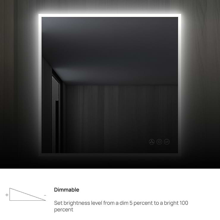 Rige 36x36" Square LED Mirror