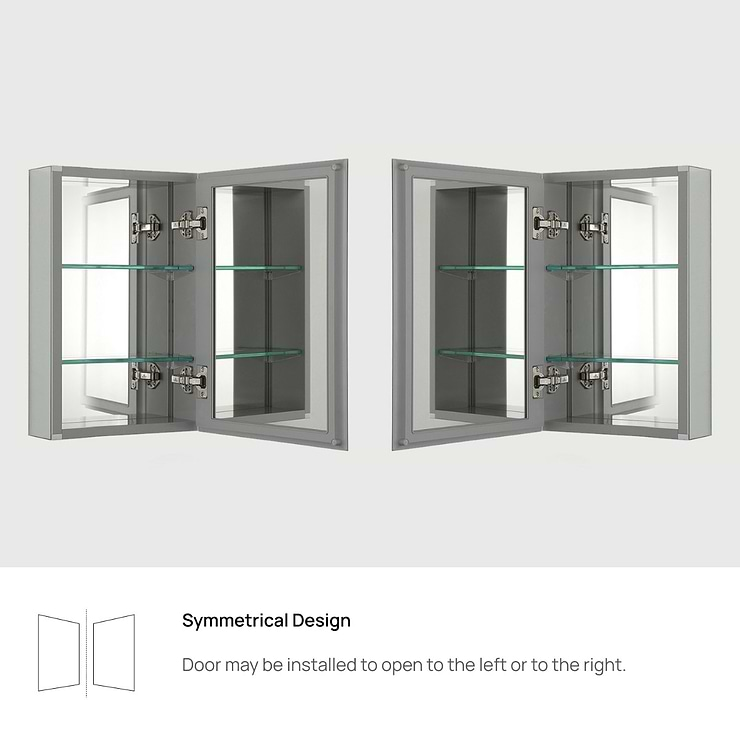 Vita Beveled 15x26" Rectangle Recessed or Wall Mounted Medicine Cabinet with Mirror