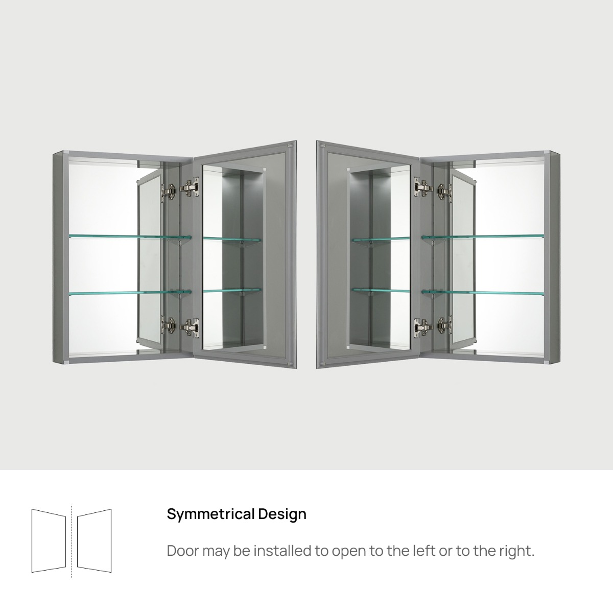 Vita Beveled 16x20" Rectangle Recessed or Wall Mounted Medicine Cabinet with Mirror