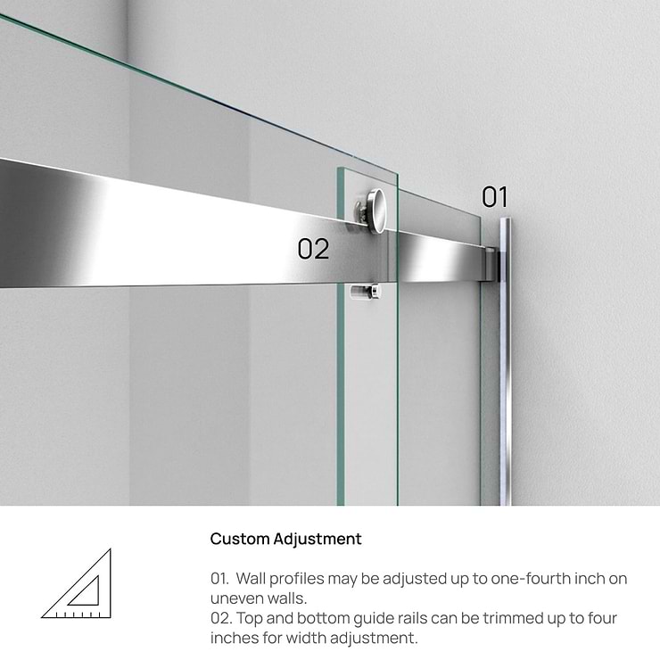 DreamLine Essence 60"x76" Reversible Sliding Shower Alcove Door with Clear Glass in Chrome