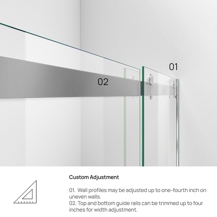 DreamLine Essence-H 60x60" Reversible Sliding Bathtub Door with Clear Glass in Brushed Nickel