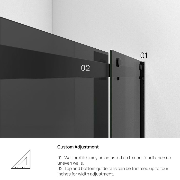 DreamLine Essence-H 60x76" Reversible Sliding Shower Alcove Door with Smoke Gray Glass in Satin Black