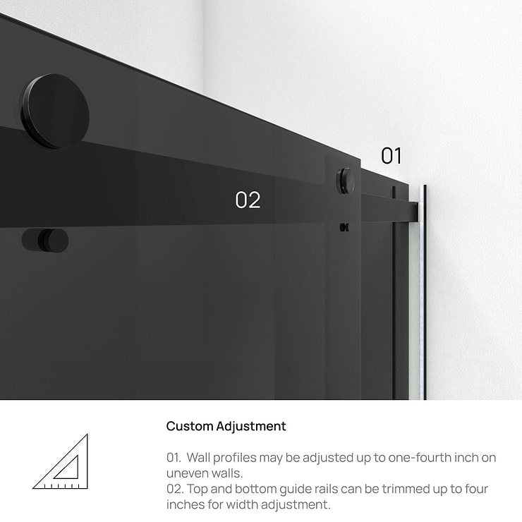 DreamLine Essence 60"x76" Reversible Sliding Shower Alcove Door with Smoke Gray Glass in Satin Black