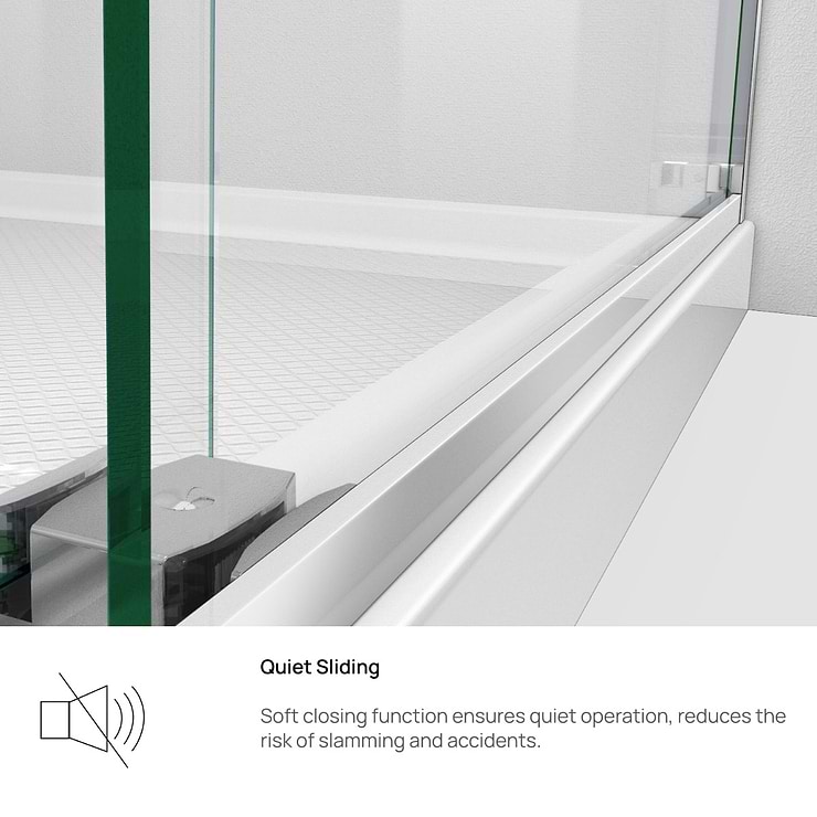DreamLine Essence-H 60x60" Reversible Sliding Bathtub Door with Clear Glass in Chrome