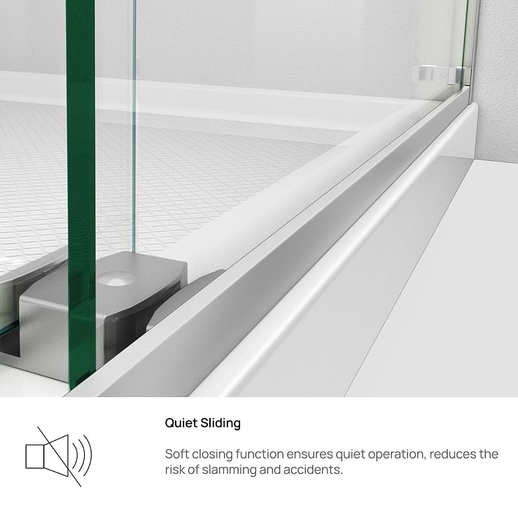 DreamLine Essence-H 60x76" Reversible Sliding Shower Alcove Door with Clear Glass in Brushed Nickel