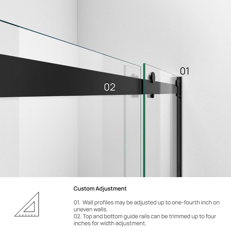 DreamLine Essence-H 60x76" Reversible Sliding Shower Alcove Door with Clear Glass in Satin Black
