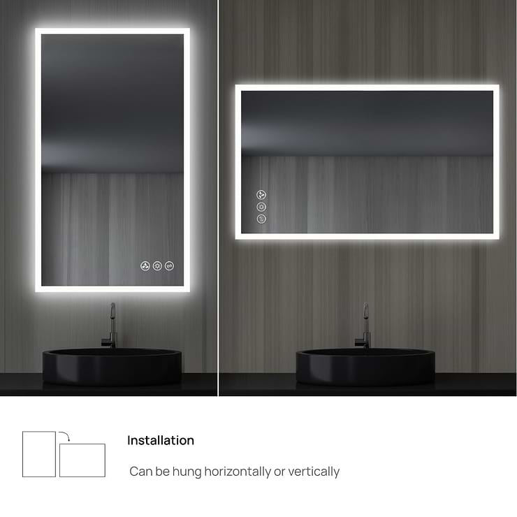 Rige 24x36" Rectangle LED Mirror