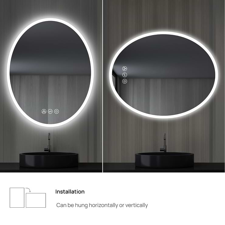 Rige 20x36" Oval LED Mirror