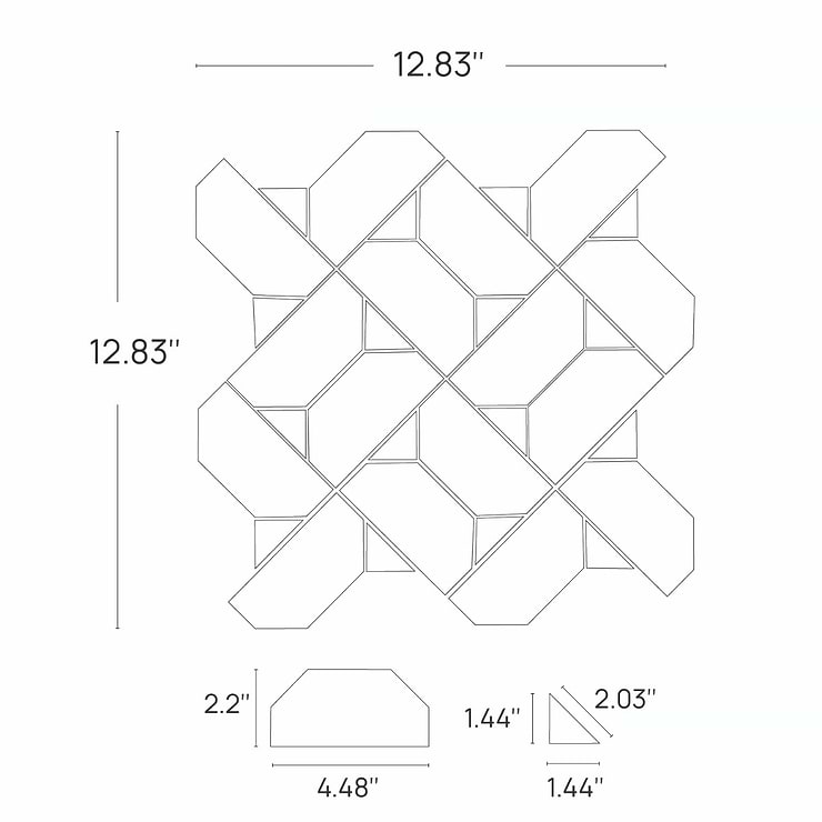 Isobel Grace Peach Polished Marble Luxury Mosaic Tile