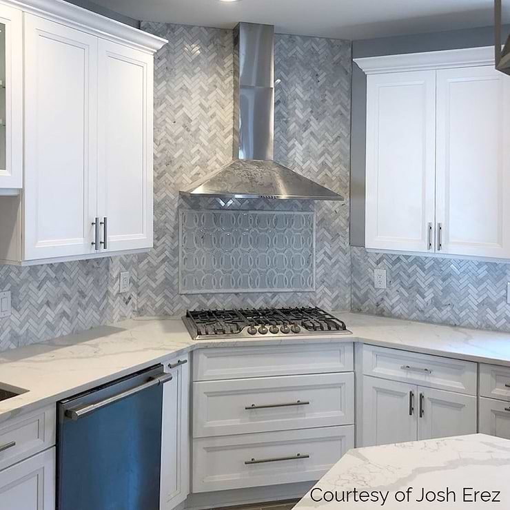 Asian Statuary Herringbone Installed