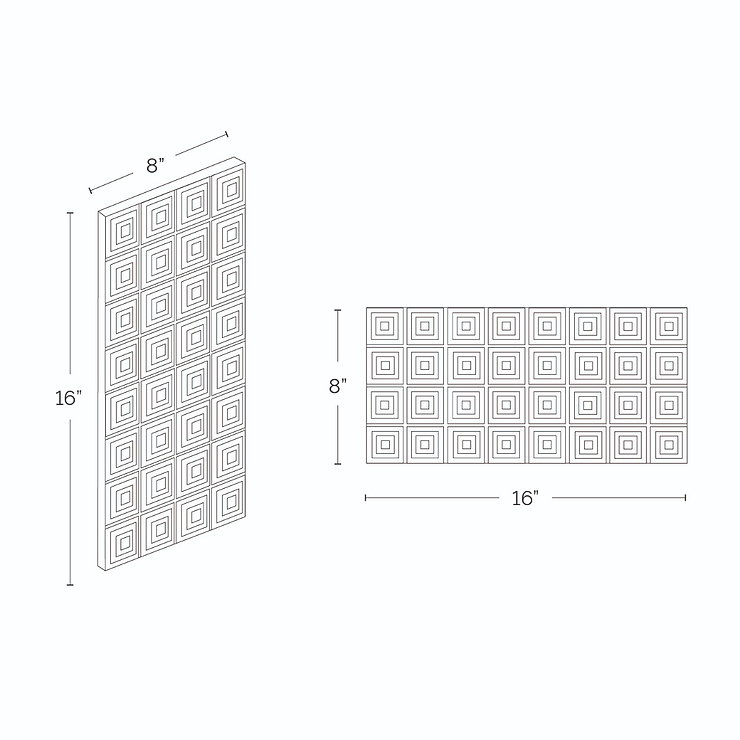 Kinzie Waffle Charcoal Black 8x16 Textured Matte Ceramic Tile