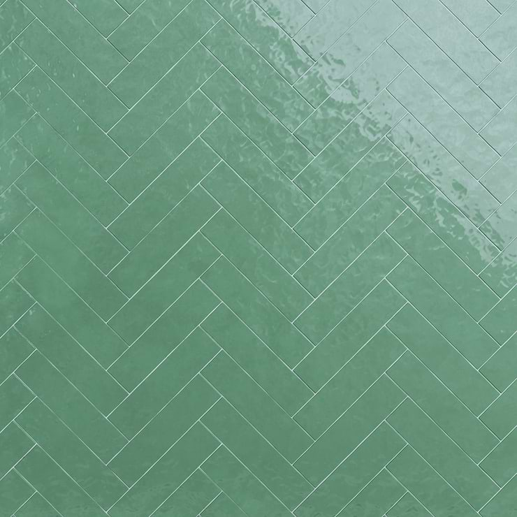 Lancaster Open Seas Green 3x12 Polished Ceramic Wall Tile