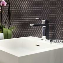 Level Black 1" Hexagon Matte Porcelain Tile
