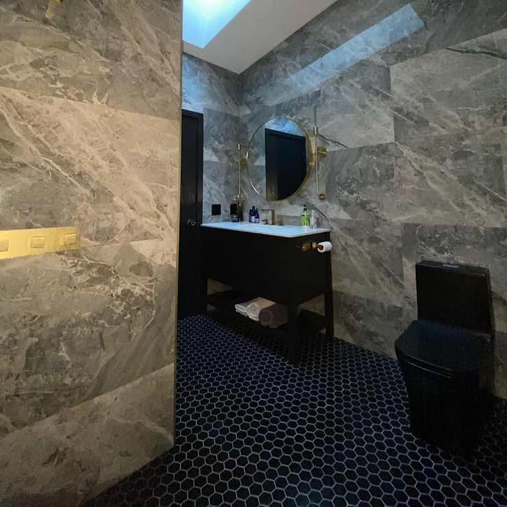 Level Black 1" Hexagon Matte Porcelain Tile