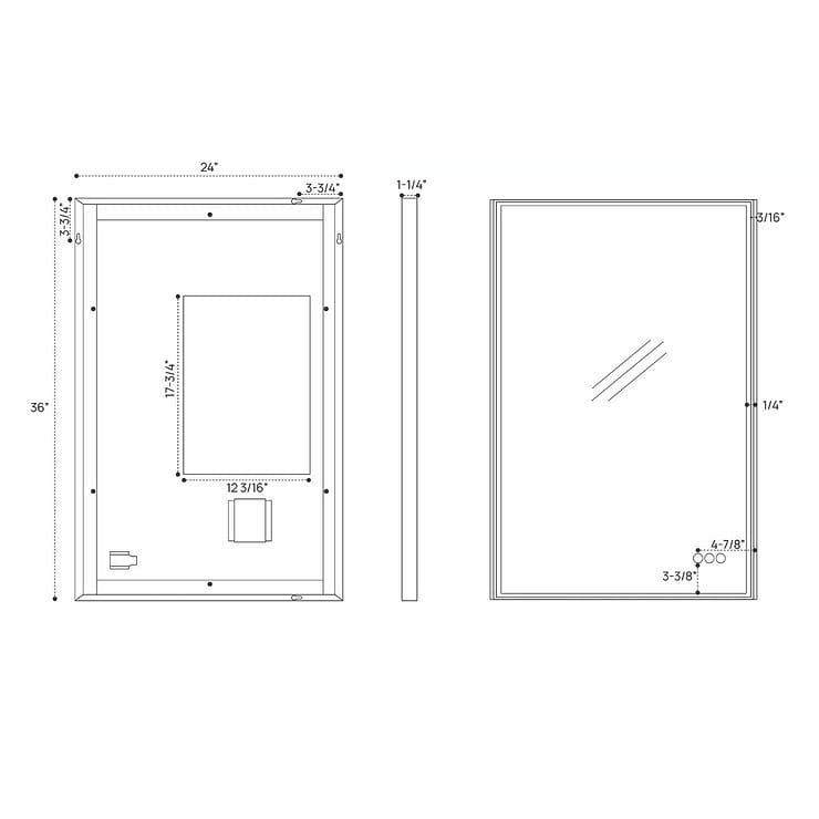 Mage Matte Black 24x36" Framed Rectangle LED Mirror