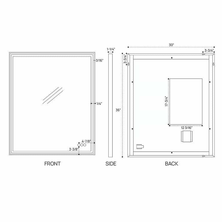 Mage Brushed Gold 30x36" Framed Rectangle LED Mirror