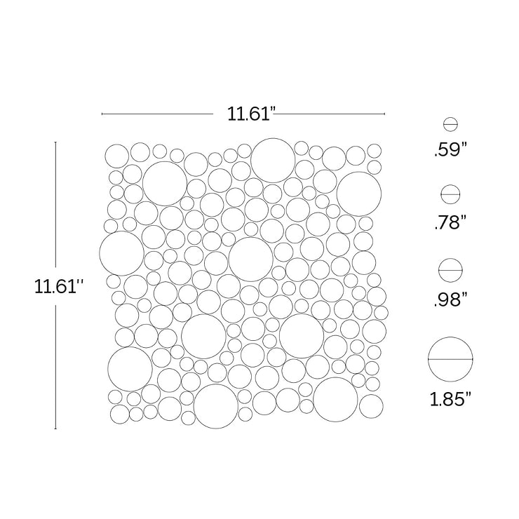 Loft Spa Super White Circles Glass Polished Mosaic Tile