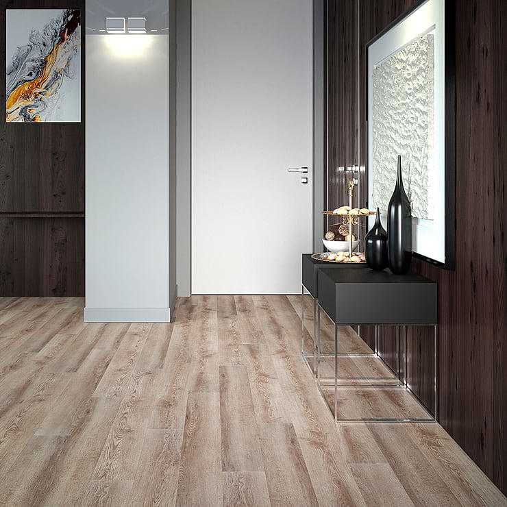 Katone Modern Oak Blanched Glue Down 6x48 Luxury Vinyl Plank Flooring