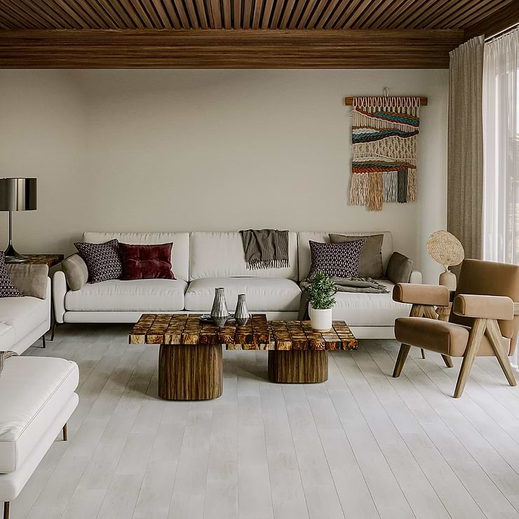 Sky Hickory Sea 12mil Glue Down 6x48 Luxury Vinyl Plank Flooring