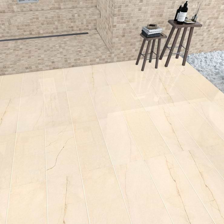 Marble Tech Crema Avorio 12x24 Polished Porcelain Tile