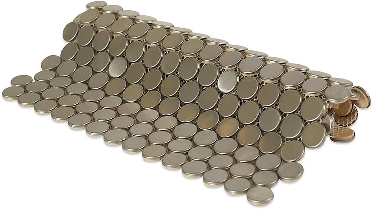 Metal Silver Stainless Steel Penny Round_corner