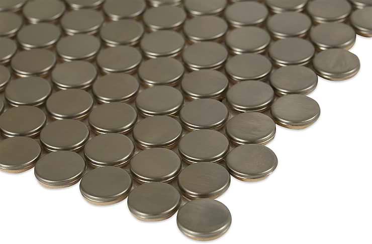 Metal Silver Stainless Steel Penny Round_corner_closeup