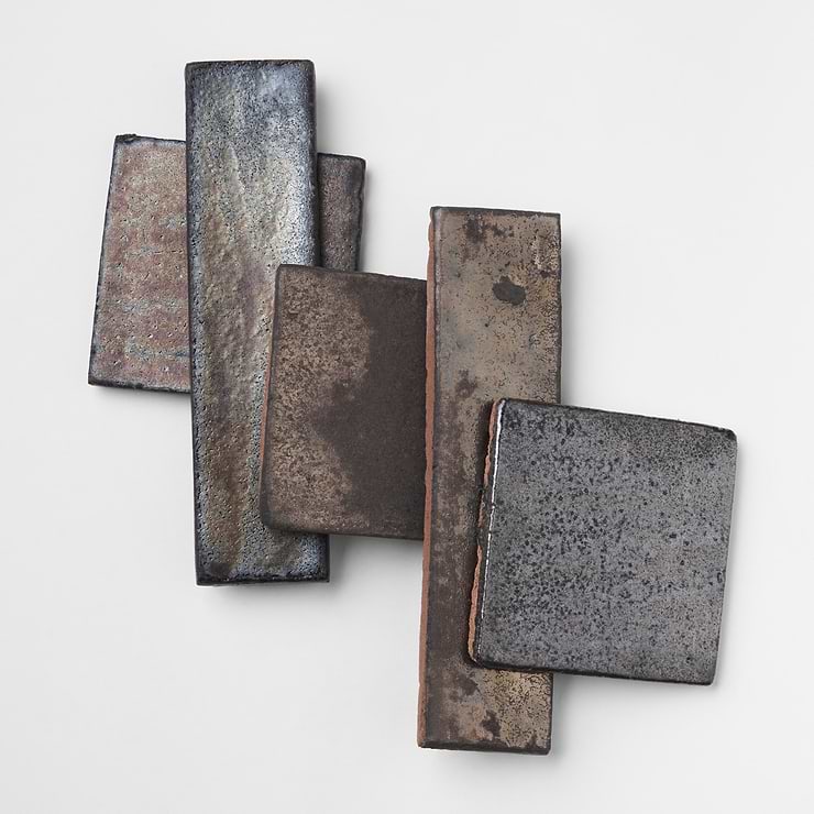 Emery Bronze Brown 4x8 Metallic Handmade Crackled Terracotta Subway Tile