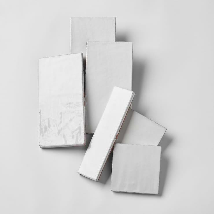 Emery White 4x8 Handmade Crackled Glossy Terracotta Subway Tile