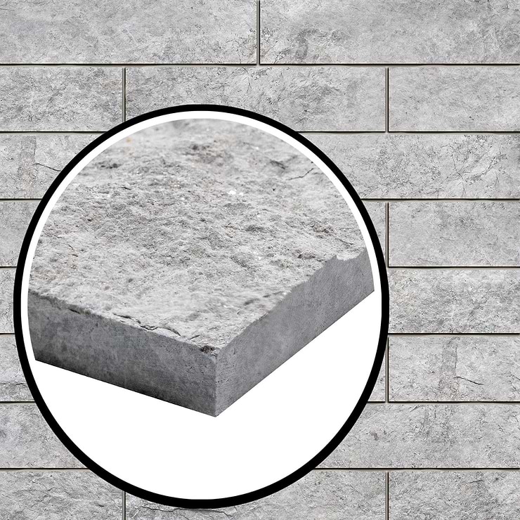 Tundra Gray Splitface 3x12 Textured Limestone Tile