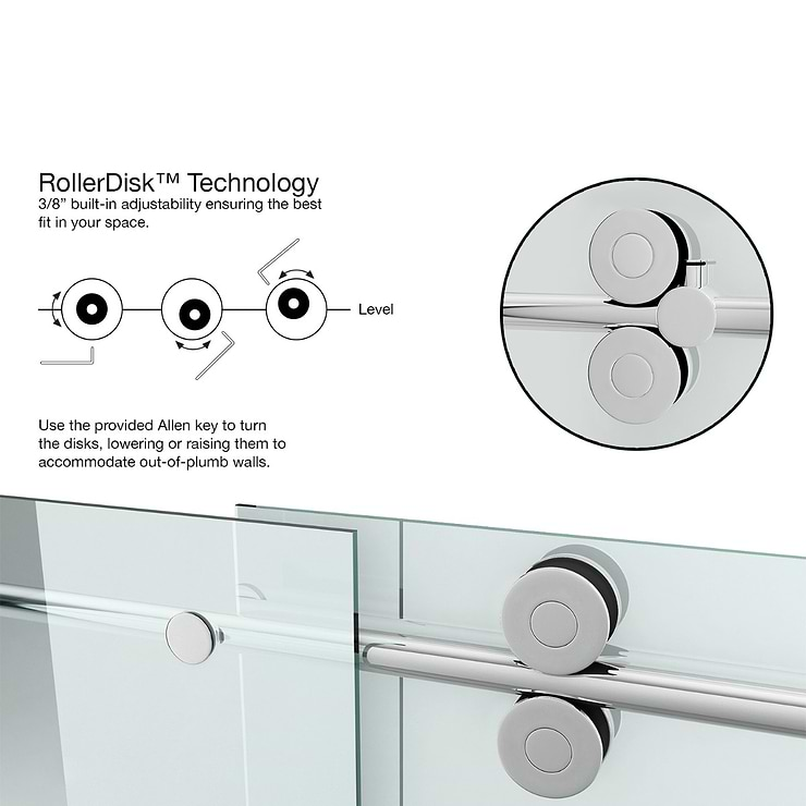 Legato 36x48x74 Reversible Sliding Enclosure Shower Door with Clear Glass in Chrome