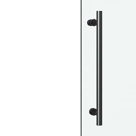 Legato 36x48x74 Reversible Sliding Enclosure Shower Door with Clear Glass in Matte Black