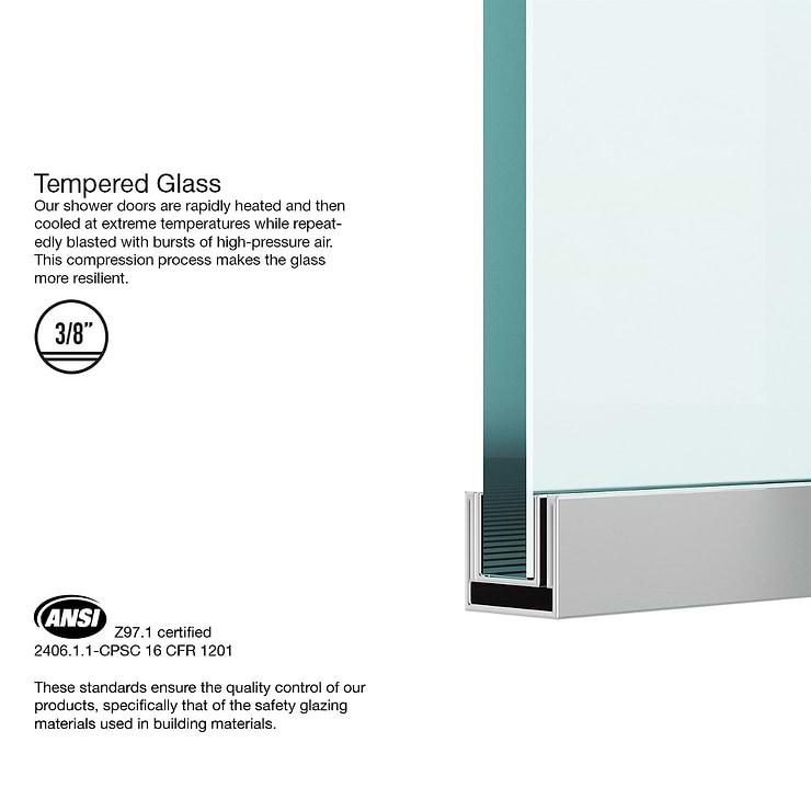 Nuvo 34x74 Reversible Screen Shower Door with Clear Glass in Chrome