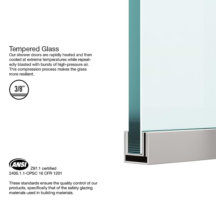 Nuvo 34x74 Reversible Screen Shower Door with Clear Glass in Stainless Steel