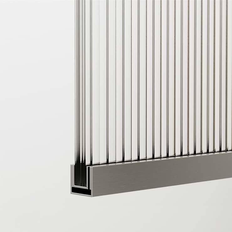 Nuvo 34x74 Reversible Screen Shower Door with Fluted Glass in Stainless Steel