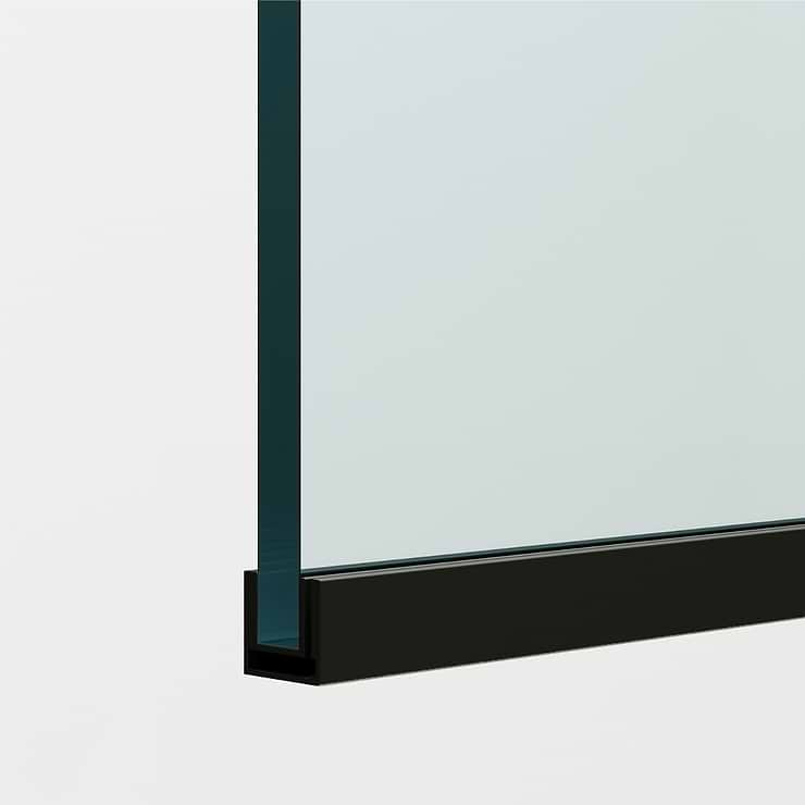 Nuvo 34x62 Reversible Screen Bathtub Door with Clear Glass in Matte Black