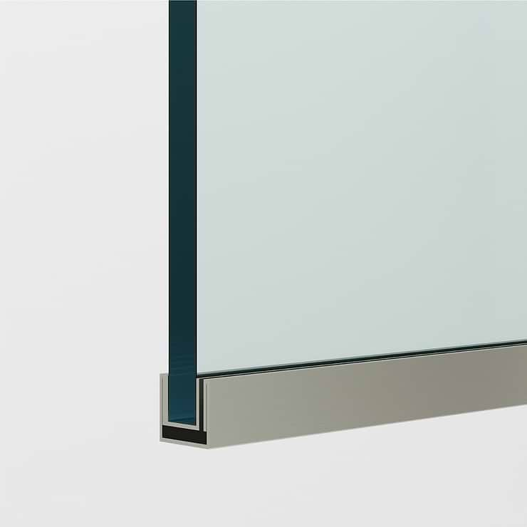 Nuvo 34x62 Reversible Screen Bathtub Door with Clear Glass in Stainless Steel